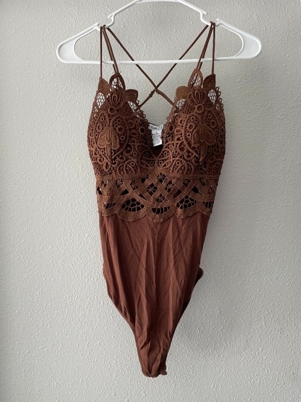 Rue 21 Brown Boho Bodysuit